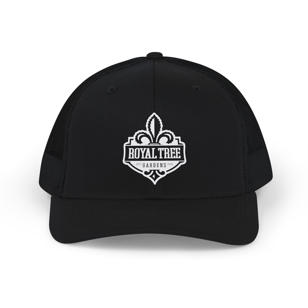 Royal Tree Crest Trucker Cap — Black / Black